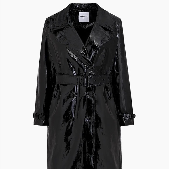 Jane Post Women's Black Trench Coat - Picture 6 of 7
